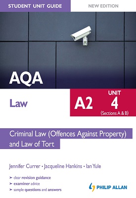 AQA A2 Law Student Unit Guide New Edition Unit 4 (Sections A & B) Criminal Law (Offences Against Property) and Law of Tort